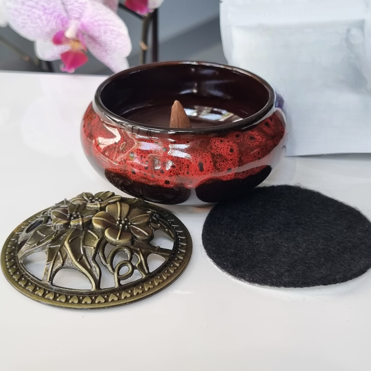 Bruleur d'Encens - CeramicIncenseBurner™ - Rouge
