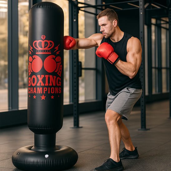 Sac de Frappe sur Pied Ajustable - Boxe & Fitness | Synergie