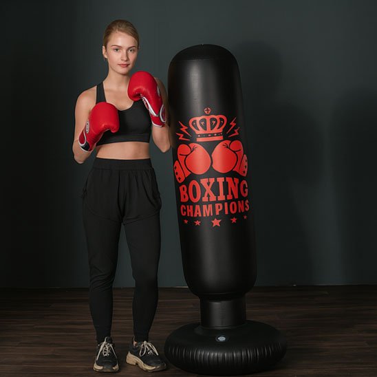 Sac de Frappe sur Pied Ajustable - Boxe & Fitness | Synergie